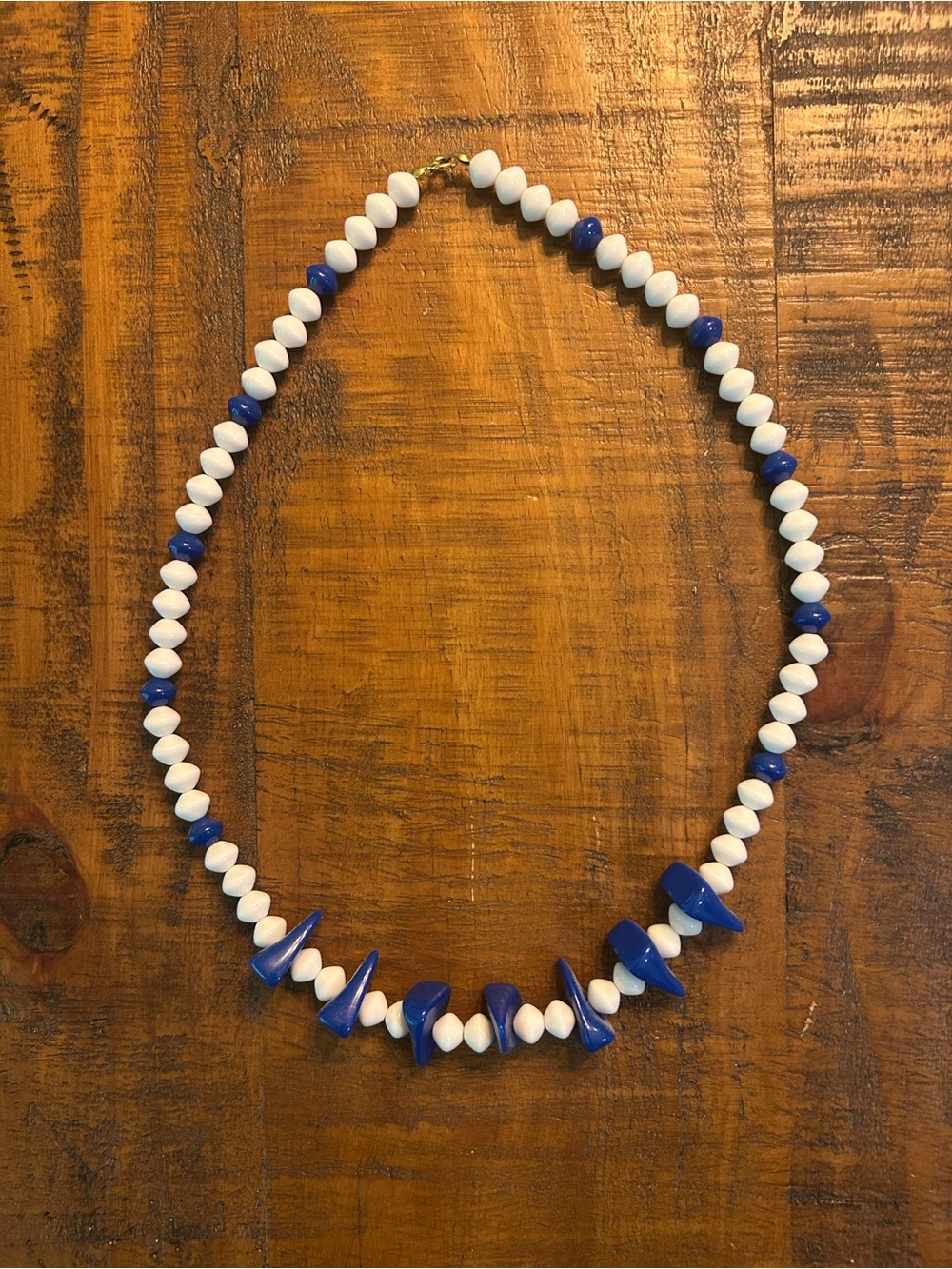 Blue and White Beaded Women's Necklace